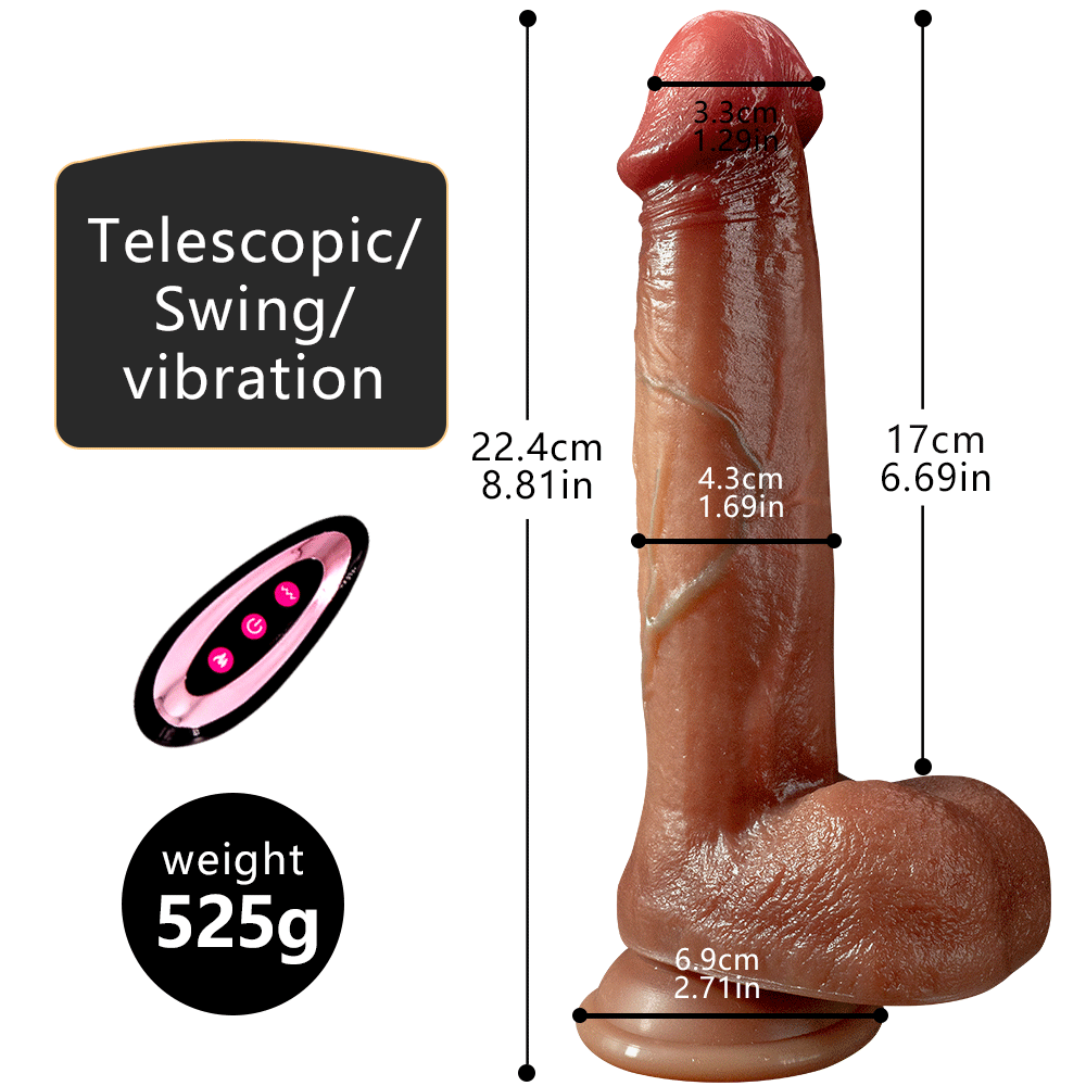 Remote Realistic Dildo with Lifelike Veins Heating Thrusting & Rotating Woman Sex Toy