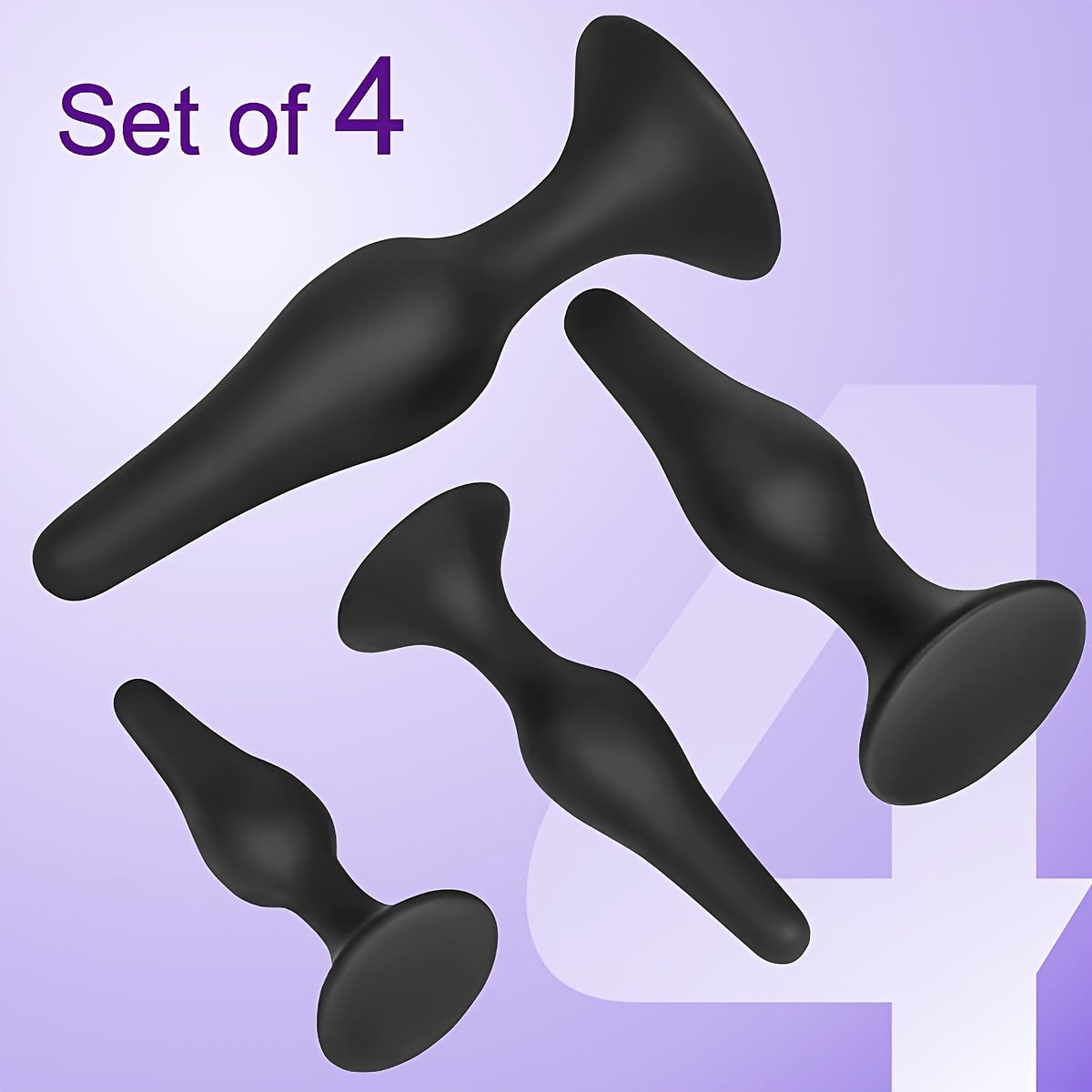 4pcs Set Silicone Anal Plug Butt Plug Anal Training Dilator Adult Sex Toy