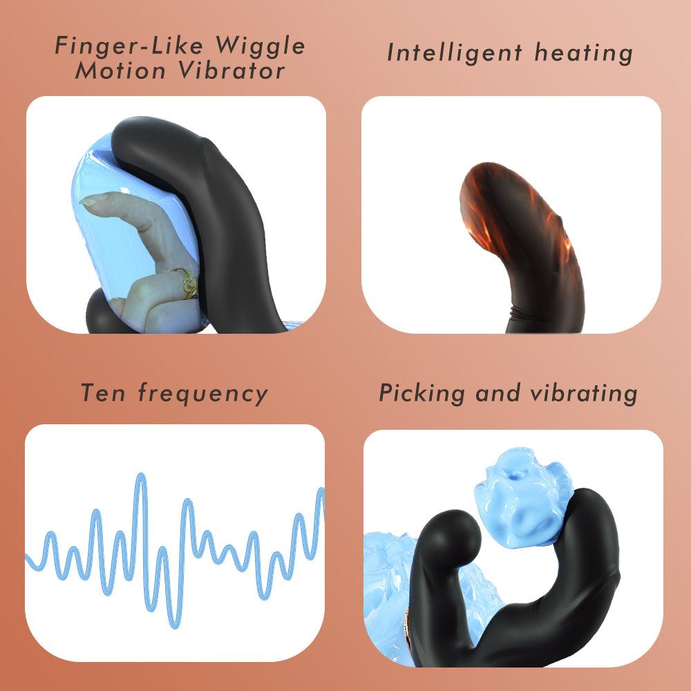 10 Vibrating & Swaying Heating Prostate Massager for P and G Spot Anal Plug Butt Plug - propinkup