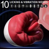 Rose Vibrator Sex Toys for Women Adult Toy with 10 Vibrating & 10 Tongue Licking Modes Nipple Clitoral Vibrators