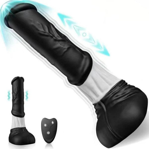 Thrusting Horse Dildo Vibrator 11.8" Thick Monster Dildos with Suction Cup G-Spot Vibrator Adult Toys