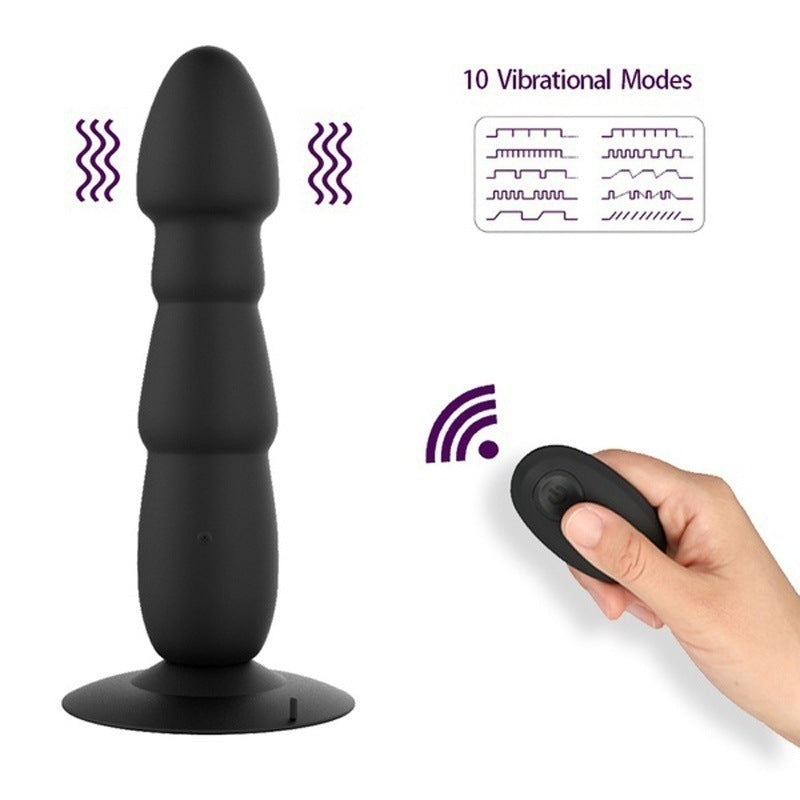 10 Frequency Anal Bead Butt Plug Vibrator Remote Control