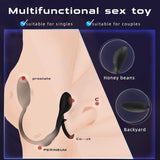 3 In 1 Stimulation Dual Rings Cock Ring Anal Vibrator 10 Vibration Modes Dual Motors