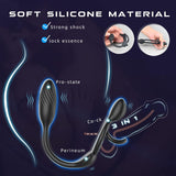 3 In 1 Stimulation Dual Rings Cock Ring Anal Vibrator 10 Vibration Modes Dual Motors