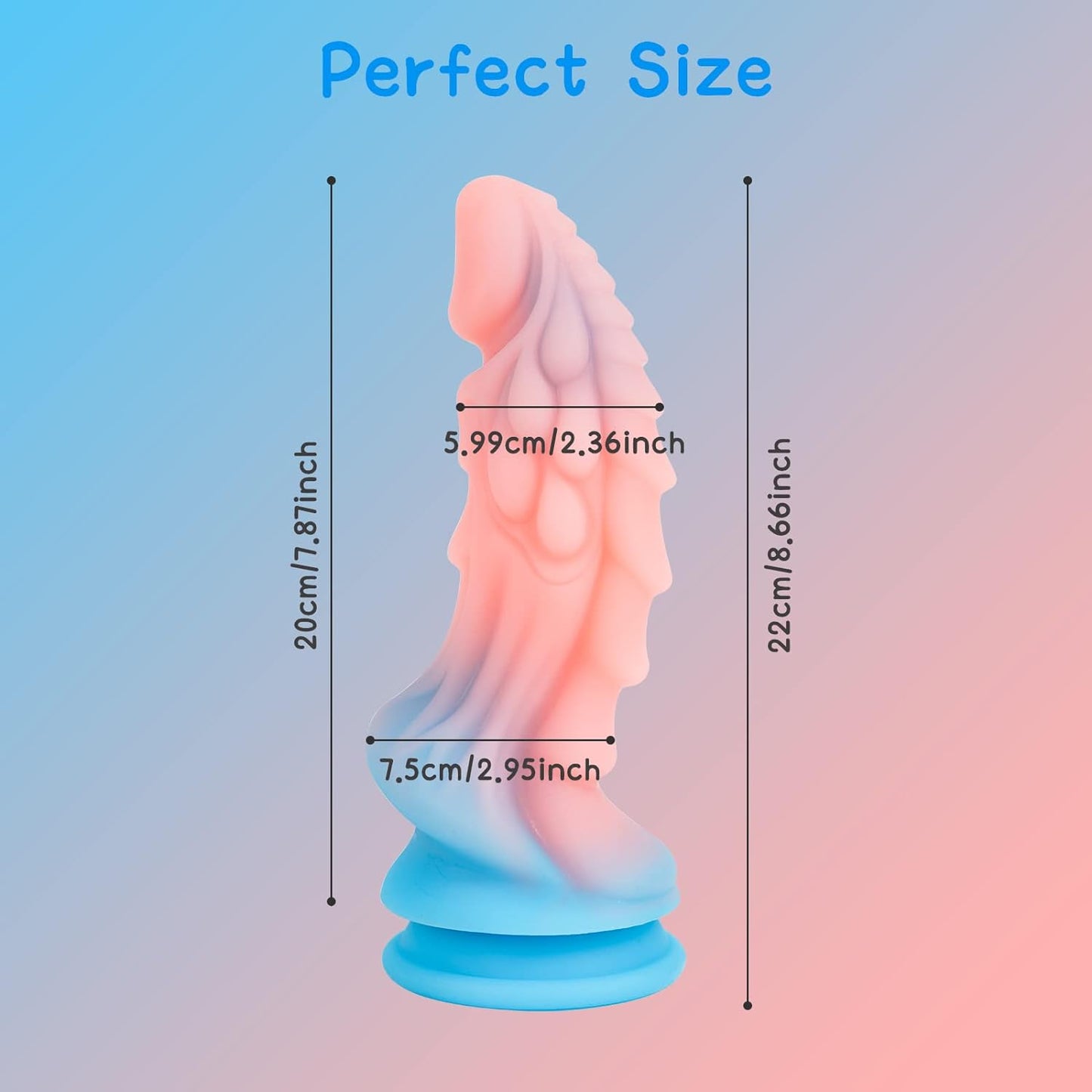 8.66in Monster Dildo Thick Dragon Fantasy Dildos Silicone Anal Plug with Strong Suction Cup Adult Sex Toy