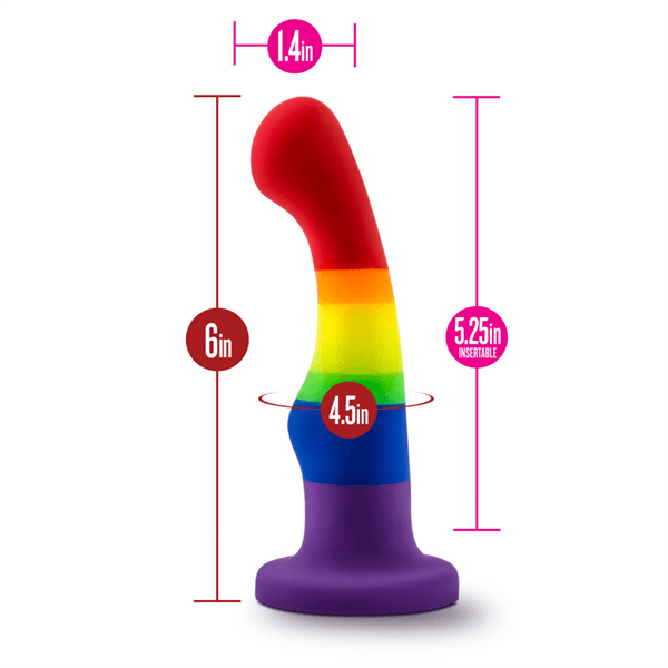 6 Inch Pride Rainbow Dildo with Suction Cup Butt Plug Adult Sex Toy for Gay/Lesbian Couple