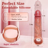 App Control Vibrating Penis Extender with Cock Ring Realistic Penis Sleeve Male Sex Toys - propinkup