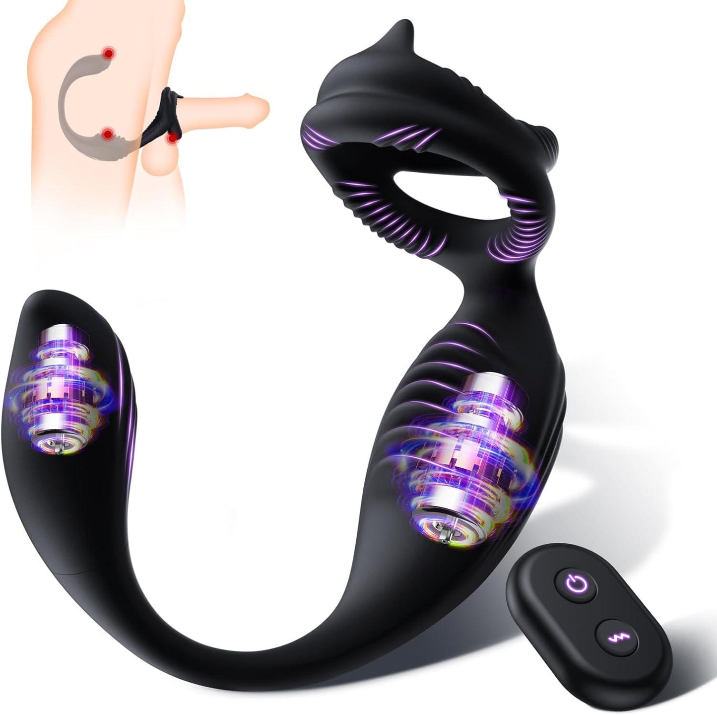 Male Prostate Massager 7 Vibration Modes Anal Vibrator with Penis Ring & Remote Controller Adult Sex Toys - propinkup