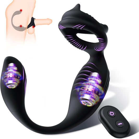 Male Prostate Massager 7 Vibration Modes Anal Vibrator with Penis Ring & Remote Controller Adult Sex Toys