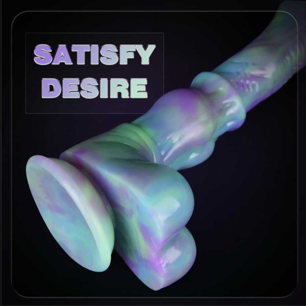 9.84in Realistic Horse Dildo Plus Size Silicone Monster Dildos with Knot & Suction Cup Anal Plug for Adult