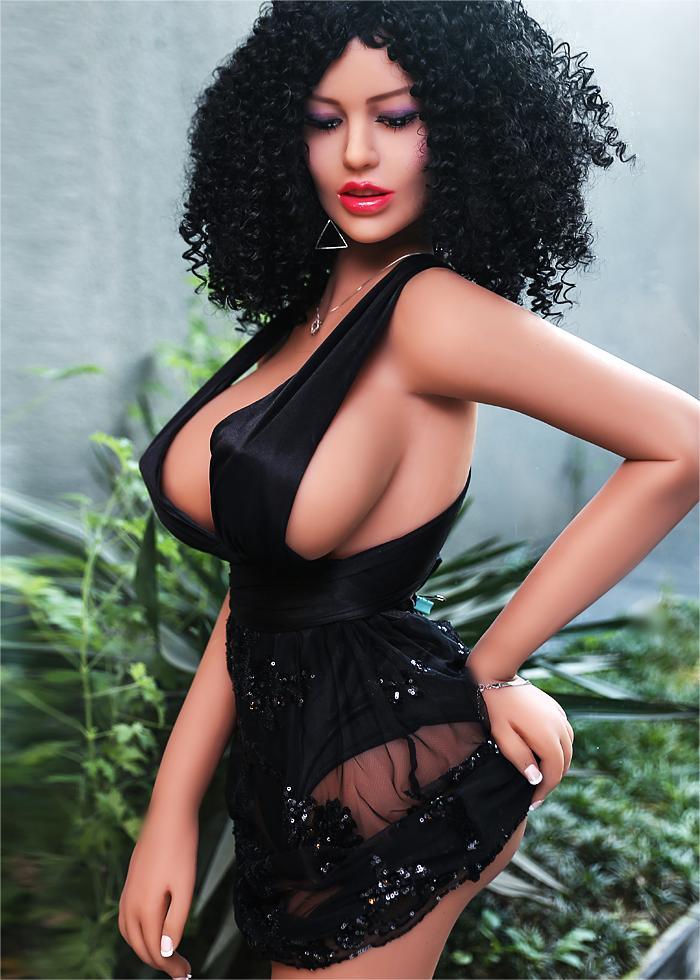 62.2IN 72.8LB Sex Doll With Black Curly Hair Light Brown Nipples Masturbator - propinkup