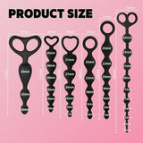 6 PCS Combo Set Anal Plug Anal Beads Variant Bead Shape Combination Adult Sex Toys for Anal Training