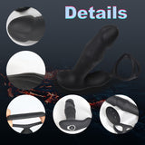 Finger-Like Dildo Prostate Massager with Penis Rings Wiggling Anal Vibrator Adult Sex Toy