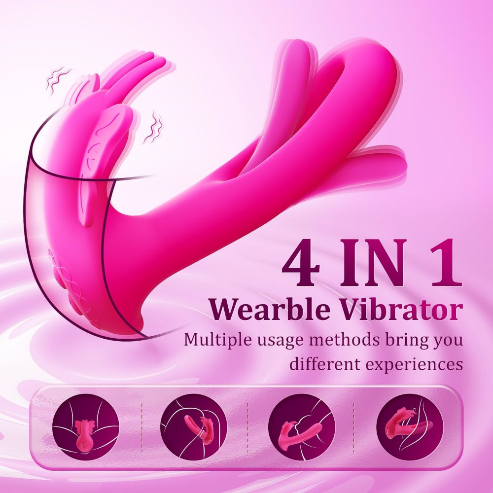 Wearable Butterfly Dildo Vibrator G-Spot Clit Vibrators Remote 9 Vibration & 9 Flapping Modes Women Sex Toys