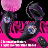 Male Prostate Massager 7 Vibration Modes Anal Vibrator with Penis Ring & Remote Controller Adult Sex Toys - propinkup