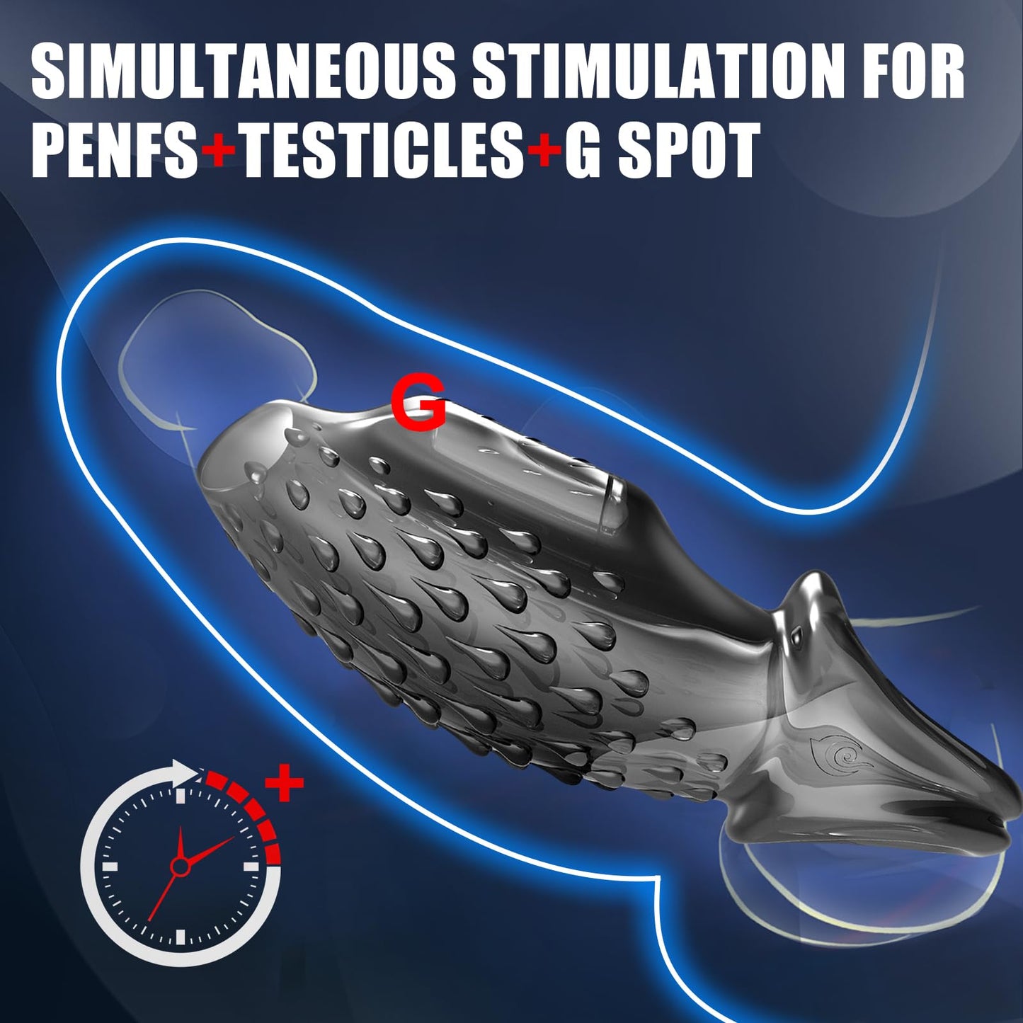 Vibrierende Penishülle mit zwei Penisringen, Sexspielzeug für Erwachsene 