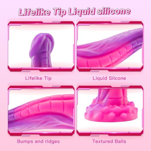 8in Fantasy Monster Dildo Thick Tentacle Dildos with 10 Vibration Modes Remote Control Vibrator Adult Sex Toy