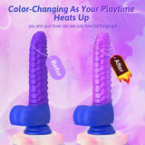 Absalom Caterpillar Color-Changing Telescopic Dildo with Intelligent Heating Function & 3 Thrusting 5 Vibrating Modes Woman Sex Toy