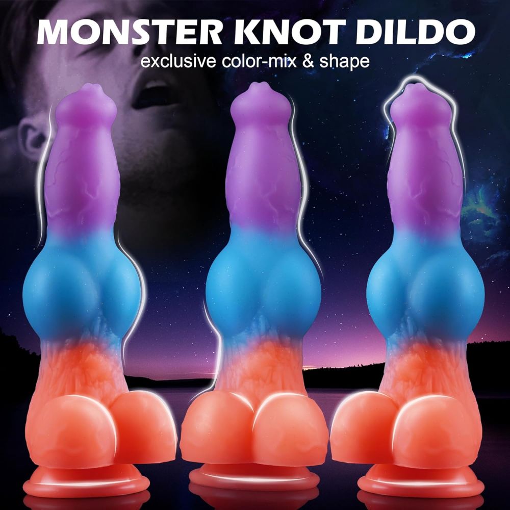 Vibrating Monster Dildo 9.53in Thick Fantasy Squirting Dildos with Knot Dragon G-Spot Vibrator Adult Toys