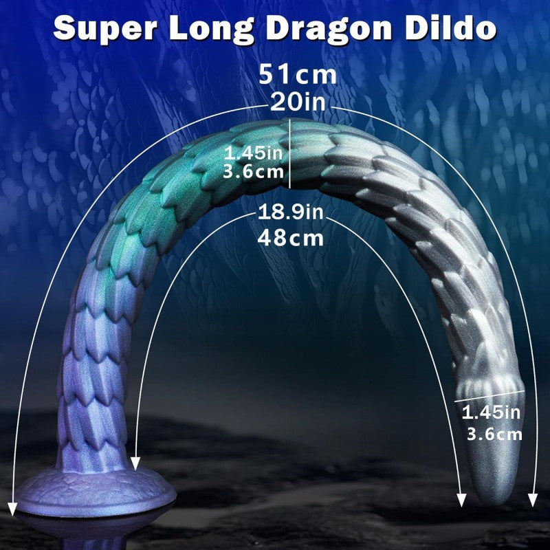 Carson Dragon Monster Dildo Toy 20" Super Long Fantasy Anal Dildos with Suction Cup Tentacle Butt Plugs Adult Toys