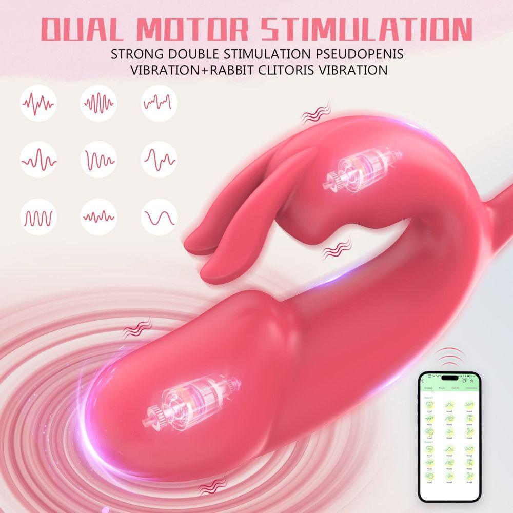 APP Control Rabbit Vibrator Clitoris Anal Stimulator - propinkup