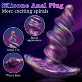 Large Fantasy Silicone Butt Plug 6.5" Spiral Wearable Dildo Plugs Unicorn Dildos Adult Sex Toys for Anal Training