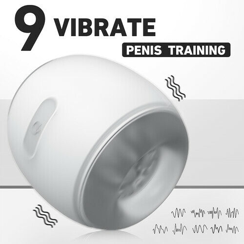 Tragbarer Doppelend-Ei-Masturbatorbecher mit 9 Vibrationen 