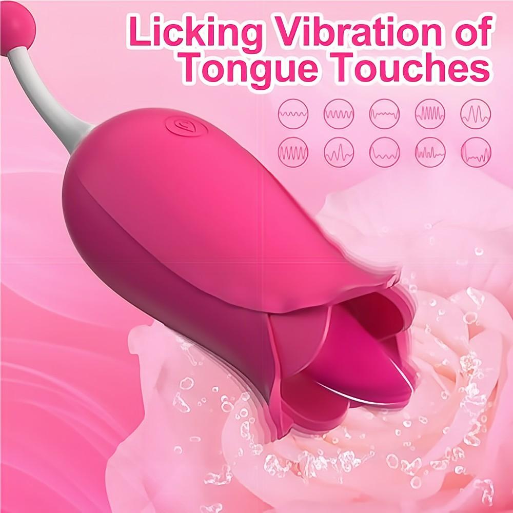 2 IN 1 Licking & High-Frequency G-Spot Rose Vibrator