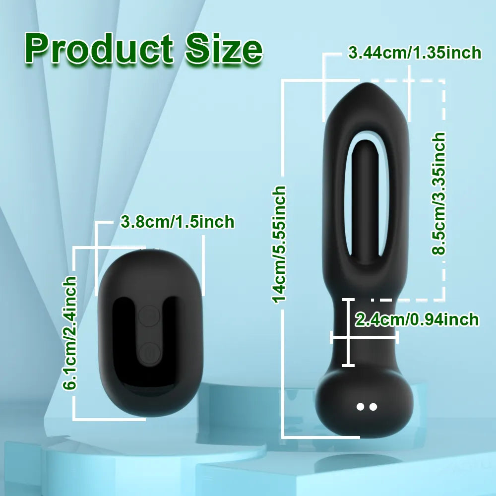 APP Control Butt Plug 9 Tapping 9 Vibrating Anal Plug Pointed Design Anal Vibrator Prostate Massager - propinkup