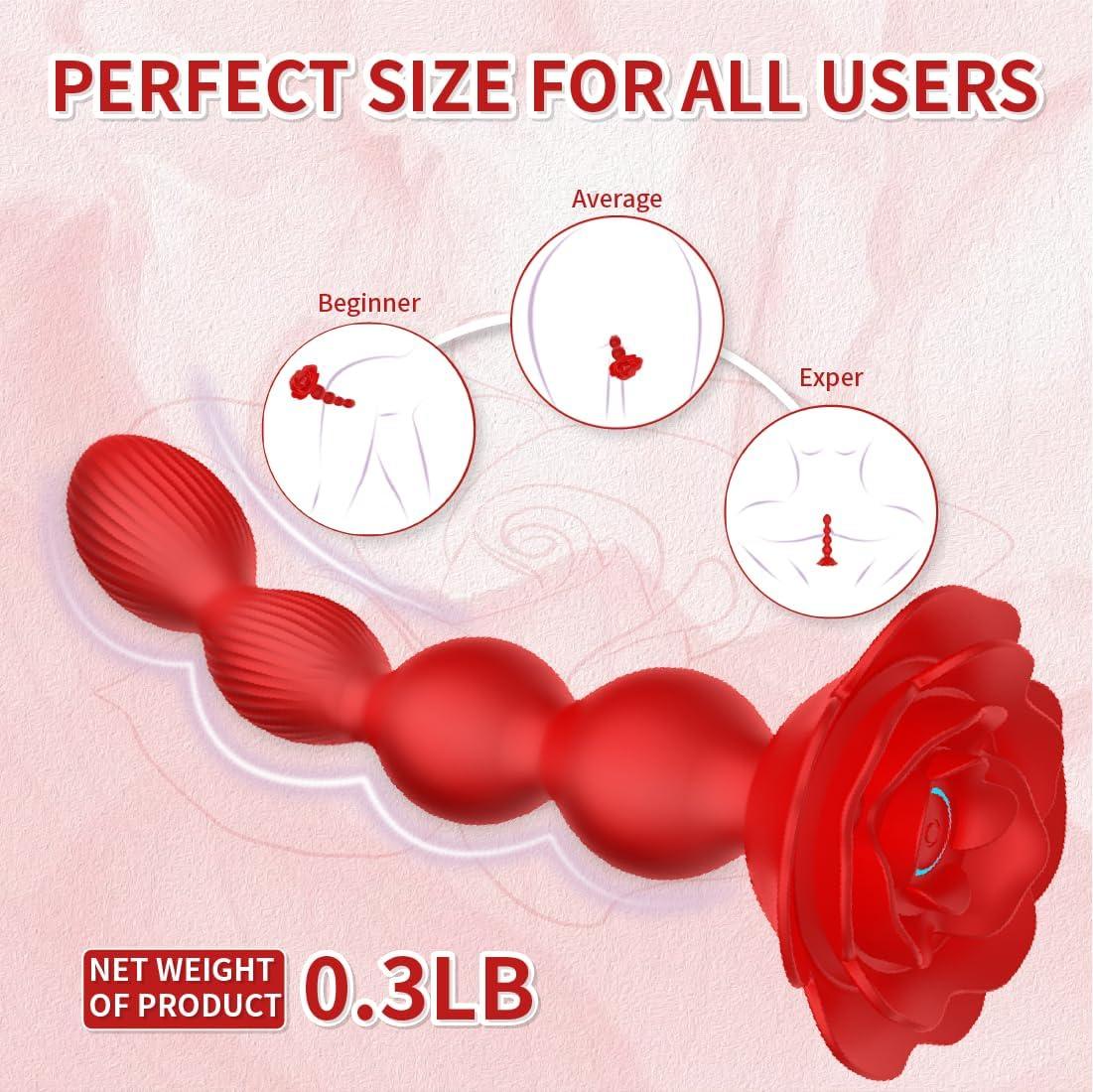 Anal Beads 10 Rotate Twist and Vibrating Modes Prostate Massager Graded Silicone Design Anal Vibrators Rose Toy