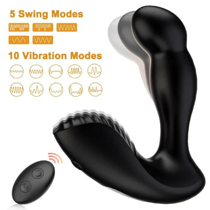 Anal Plug 3 in 1 Prostate Vibrator Toy With 5 Wiggle And 10 Vibration Modes Prostate Massager