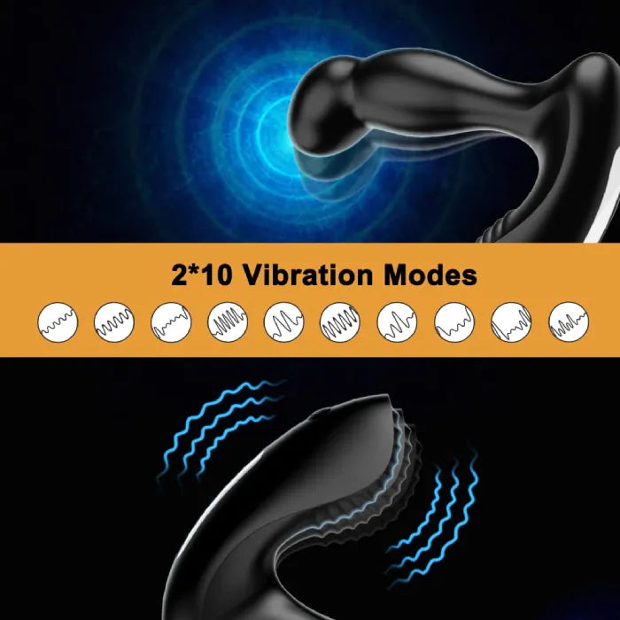 Anal Plug 3 in 1 Prostate Vibrator Toy With 5 Wiggle And 10 Vibration Modes Prostate Massager