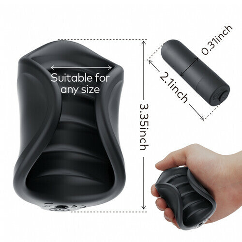 Schwarzer Hand-Roll-Vibrator-Masturbator, Penishüllen-Vibrator 