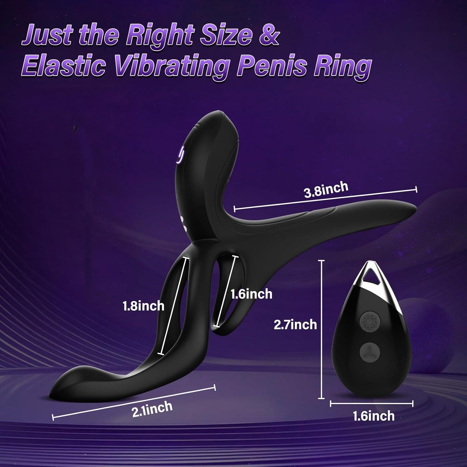 Couples Vibrating Penis Ring Silicone Remote Control Penis Vibrator 9 Vibrations Cock Ring