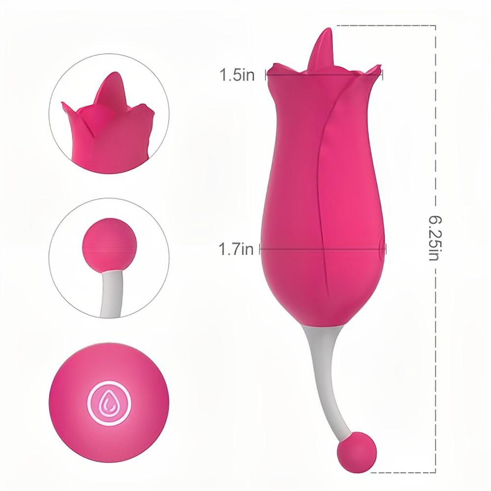 2 IN 1 Licking & High-Frequency G-Spot Rose Vibrator