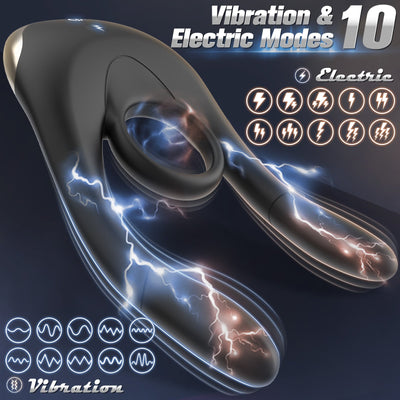 Elektroschock-Hahnring, vibrierender Hodenstimulation, Penisring, Penisvibrator für Paare 