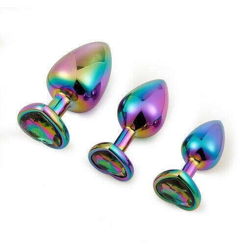 Felton Luxury Laser Color Diamond Base Anal Plug 3 Pcs Set