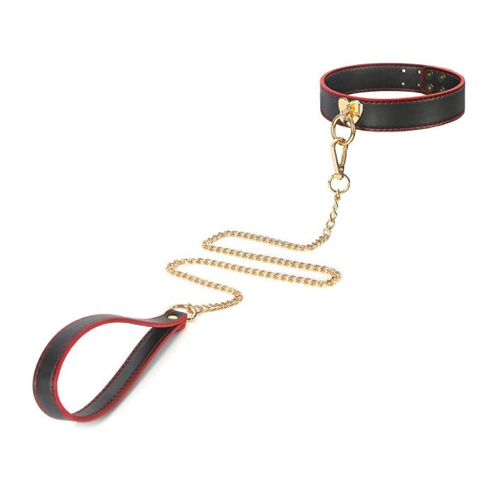 Fetish SM Adult Role Play Sex Toy Choker Pull Drag PU Leather