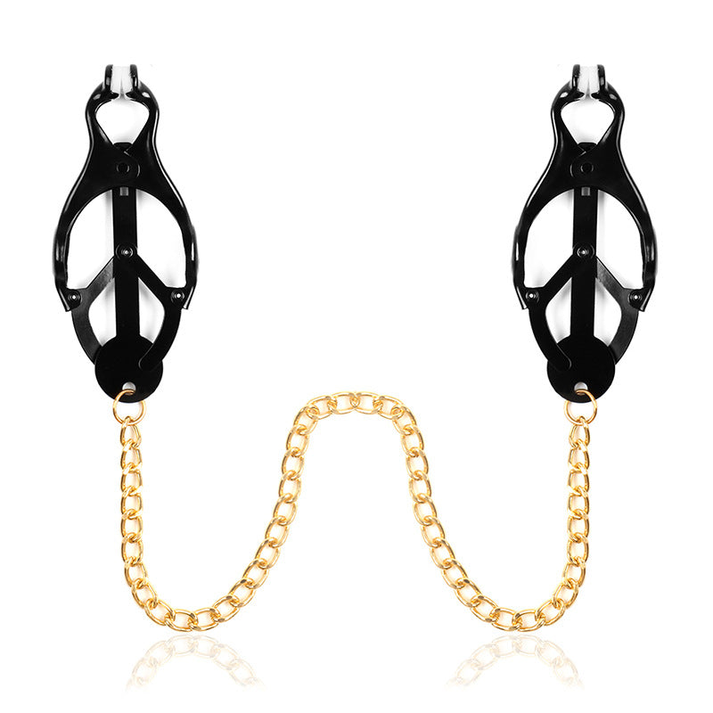 Fetish SM Nipple Clamps with Chain Butterfly Shape No Piercing