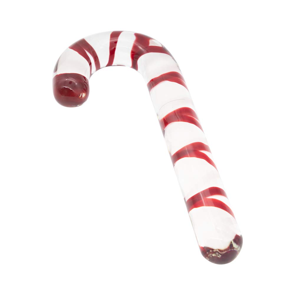 Chirstams Gift Double-end Butt Plug Glass Pleasure Wand Dildo Candy Cane Unisex Anal Butt Plug for Men Women