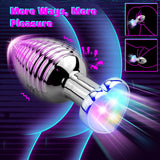 Heart Light Up  APP Control Anal Plug 9 Vibration Modes Stainless Steel Anal Vibrator