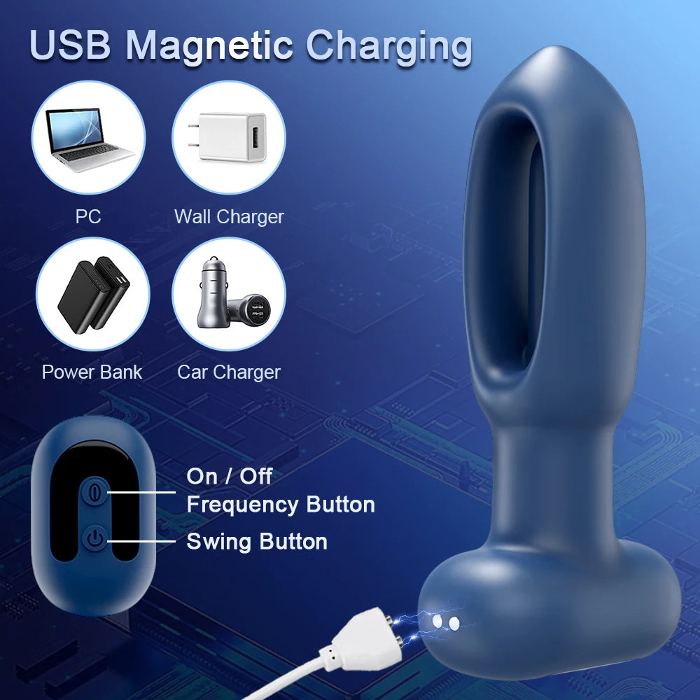 Karrot Butt Plug 10 Tapping 10 Vibrating Pointed Design Anal Toy with Remote Control