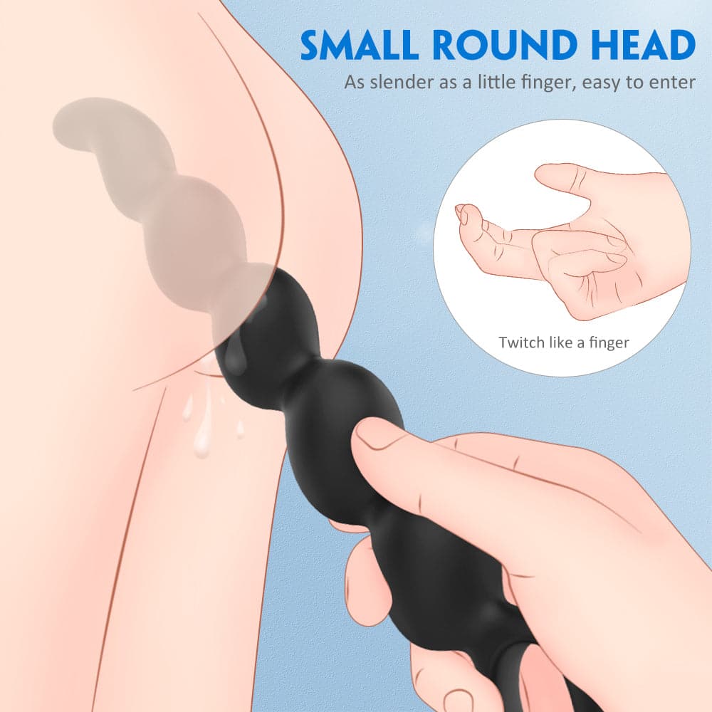 Anal Beads for Men/Women Silicone Butt Plug with Gradual Size Increase & Safe Pull Ring