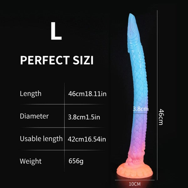 Long Anal Dildos Fantasy Monster Dildo Plug Glow-in-The-Dark Butt Plug Silicone Adult Toys