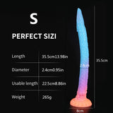 Long Anal Dildos Fantasy Monster Dildo Plug Glow-in-The-Dark Butt Plug Silicone Adult Toys