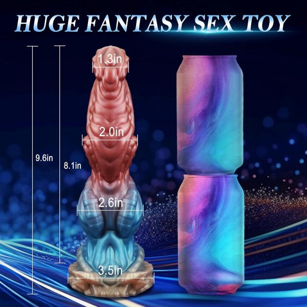 Hellin Dragon Monster Dildo Knotted Fantasy Animal Dildos 9.6" Anal Plug Silicone Adult Toy