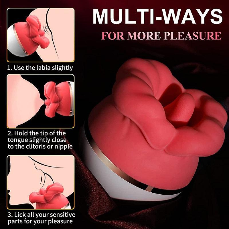 Rose Toy for Woman Tongue Licking Suction Vibrator - propinkup