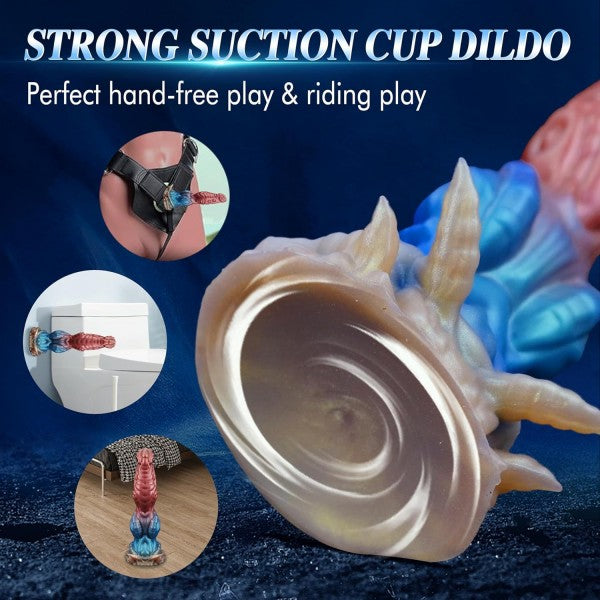 Hellin Dragon Monster Dildo Knotted Fantasy Animal Dildos 9.6" Anal Plug Silicone Adult Toy