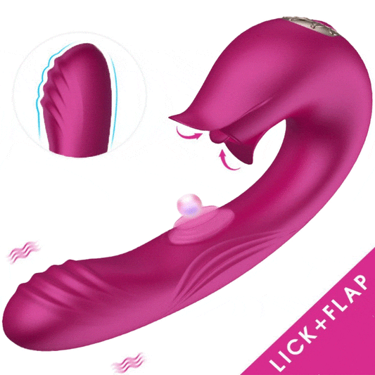 Clitoral Stimulation 3in1 Tongue Licking Vibrating Flapping Vibrator