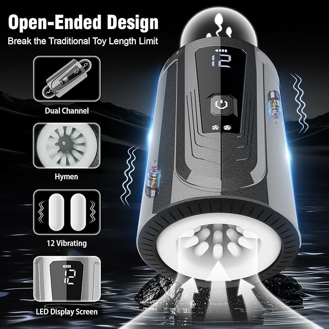 Open-Ended 12 Vibrating Modes Automatic Male Masturbator Sex Toys for Men